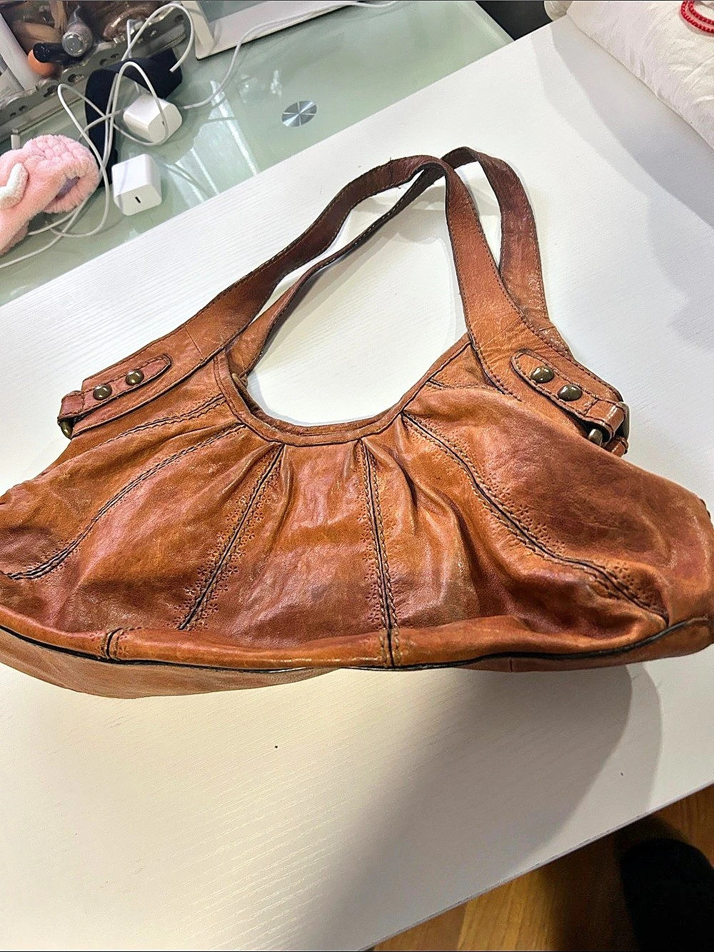 Fossil Brown Leather Shoulder Bag - Picture 3 of 7